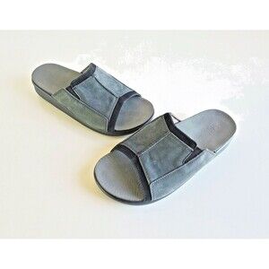 SAS Men's Voyage Slide Sandals Gray Black Nubuck Leather Sz 9 Comfort Summer